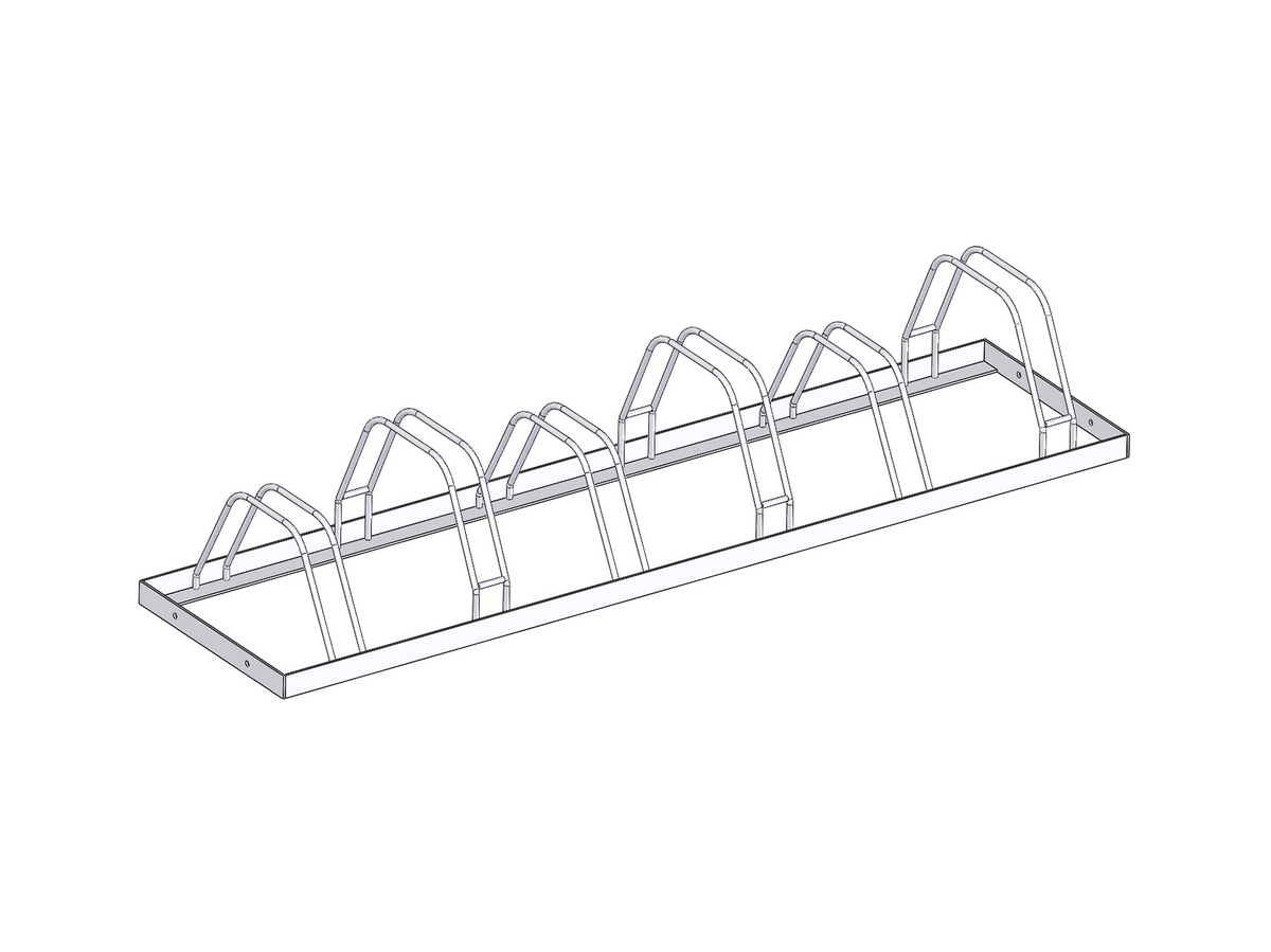CYKELSTÄLL PARK, 6 PLATSER, 2000X500X350 MM, FRISTÅENDE