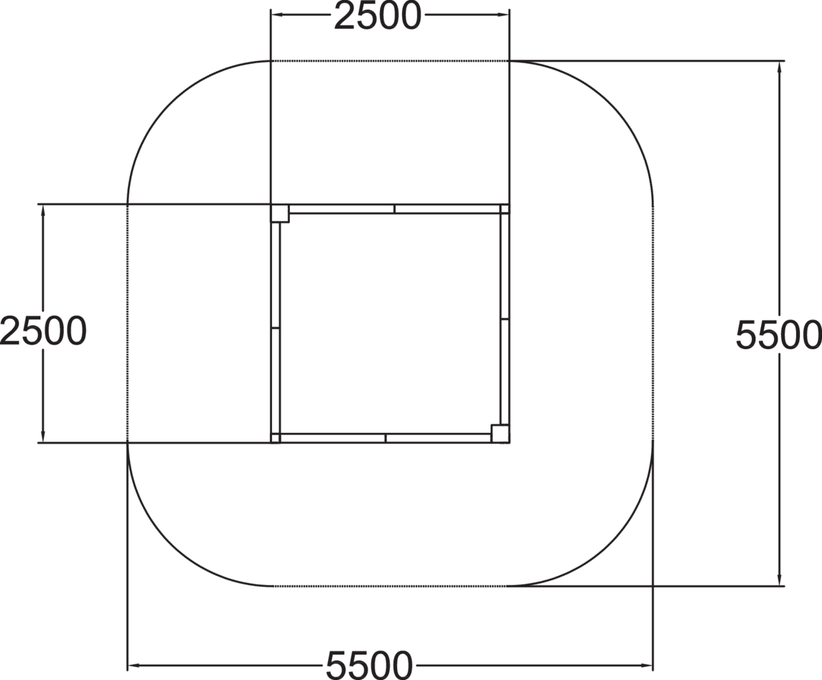 SANDLÅDA 2500 X 2500 MM, MÖRKBRUN/LIME