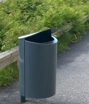 KITA SKRÄPKORG 60L GRÖN RAL6012, GALVANISERAD INNERBEHÅLLARE