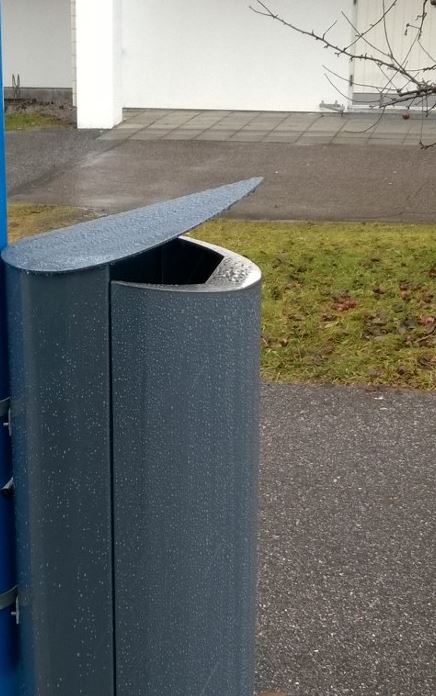KITA SKRÄPKORG 100L RAL 7024 MÖRKGRÅ, GALVANISERAD INNERBEHÅLLARE