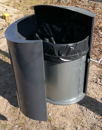 KITA SKRÄPKORG 100L RAL 6012 MÖRKGRÖN, GALVANISERAD INNERBEHÅLLARE