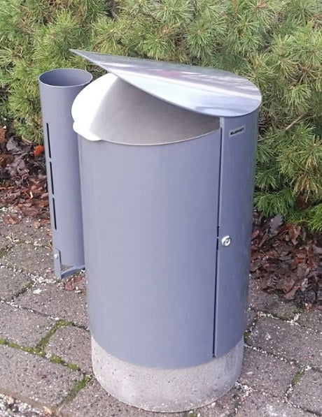 KITA SKRÄPKORG 60L RAL 7024 MÖRKGRÅ, GALVANISERAD INNERBEHÅLLARE