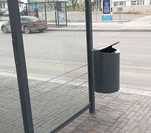 KITA SKRÄPKORG 60L RAL 7024 MÖRKGRÅ, GALVANISERAD INNERBEHÅLLARE