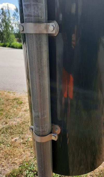 STOLPFÄSTE TILL 60 MM STOLPE, ROSTFRITT (KRÄVS 2 ST PER KORG)