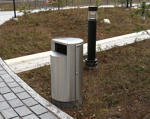 SKRÄPKORG 60L ROSTFRI, GALVANISERAD INNERBEHÅLLARE
