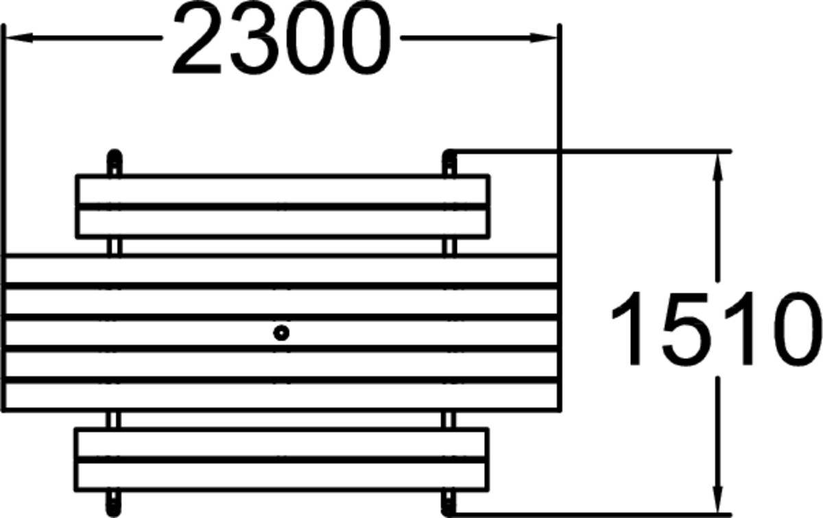 HANSA PICKNICKBORD UTAN RYGGSTÖD MED FÖRLÄNGD BORDSSKIVA