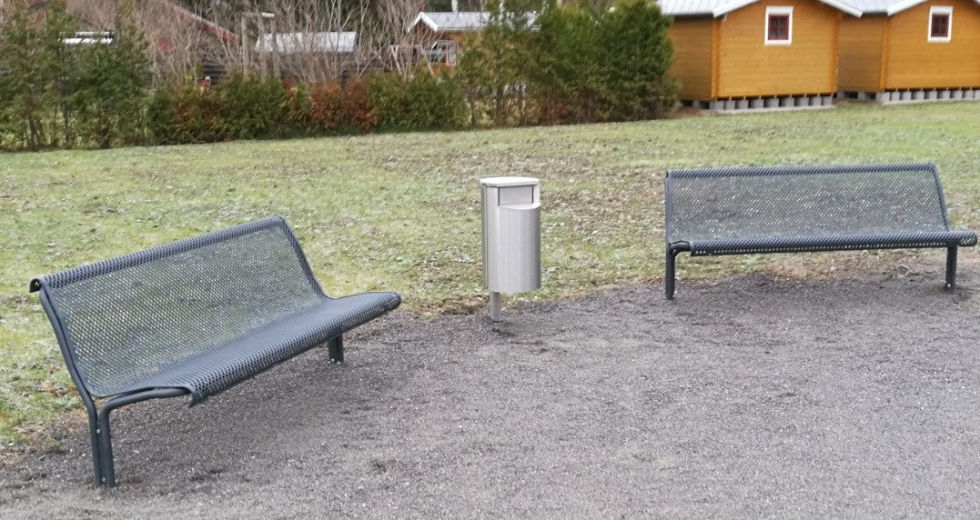 FÅGELSTOPP, 30 L SKRÄPKROG, ROSTFRI