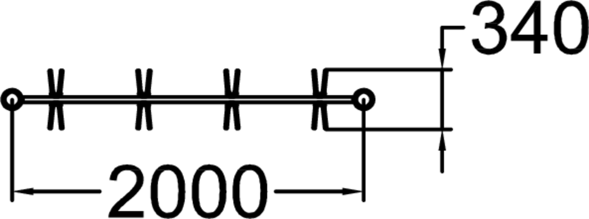 STRÖGET CYKELSTÄLL, DUBBELSIDIGT, H=600 MM, 1
