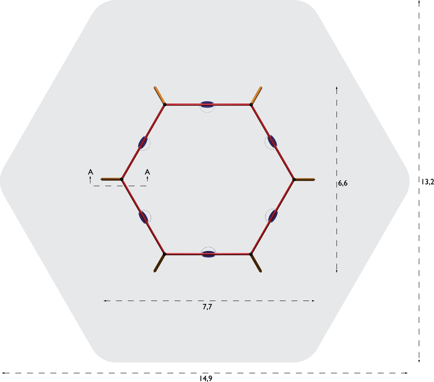 Gungställning Hexagon