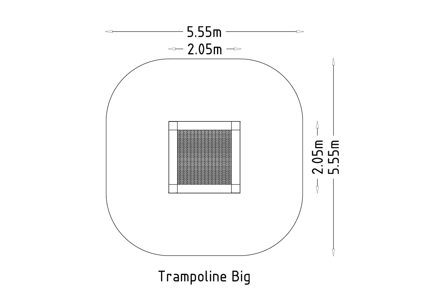 Trampolin 1.5x1.5m
