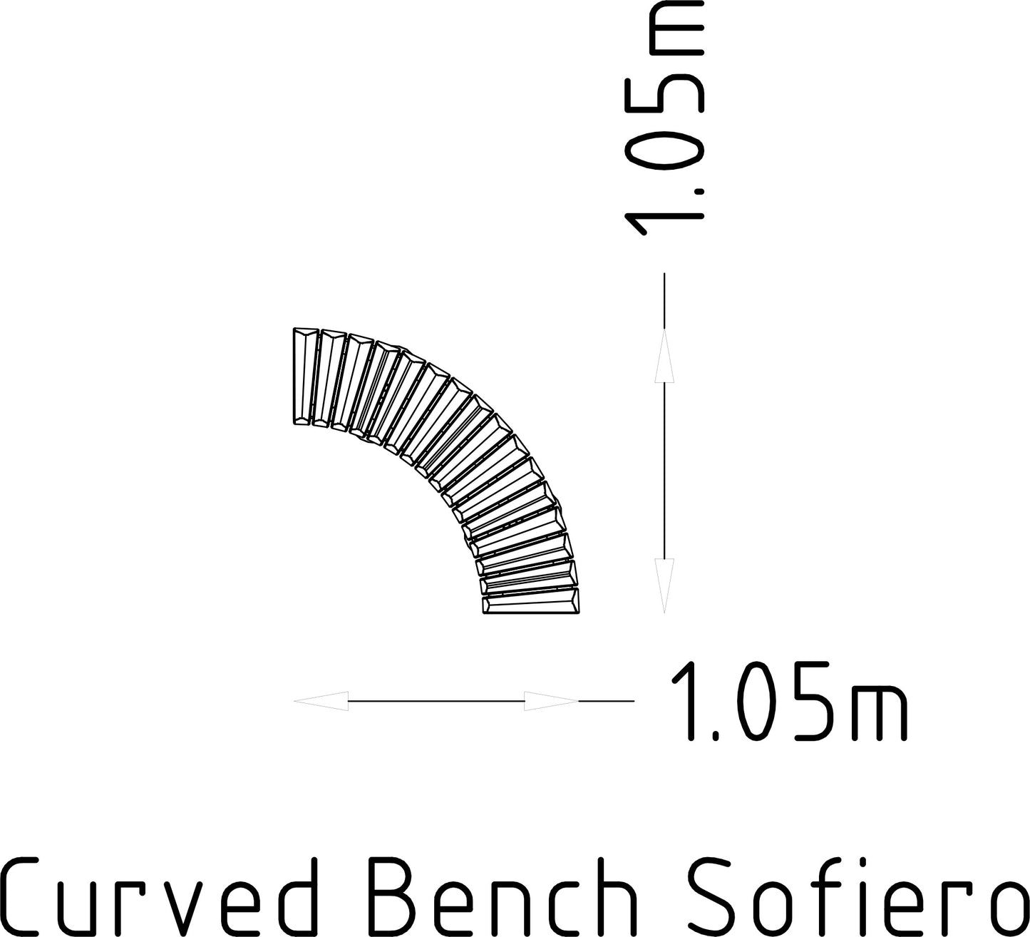 Svängd bänk 90° Sofiero