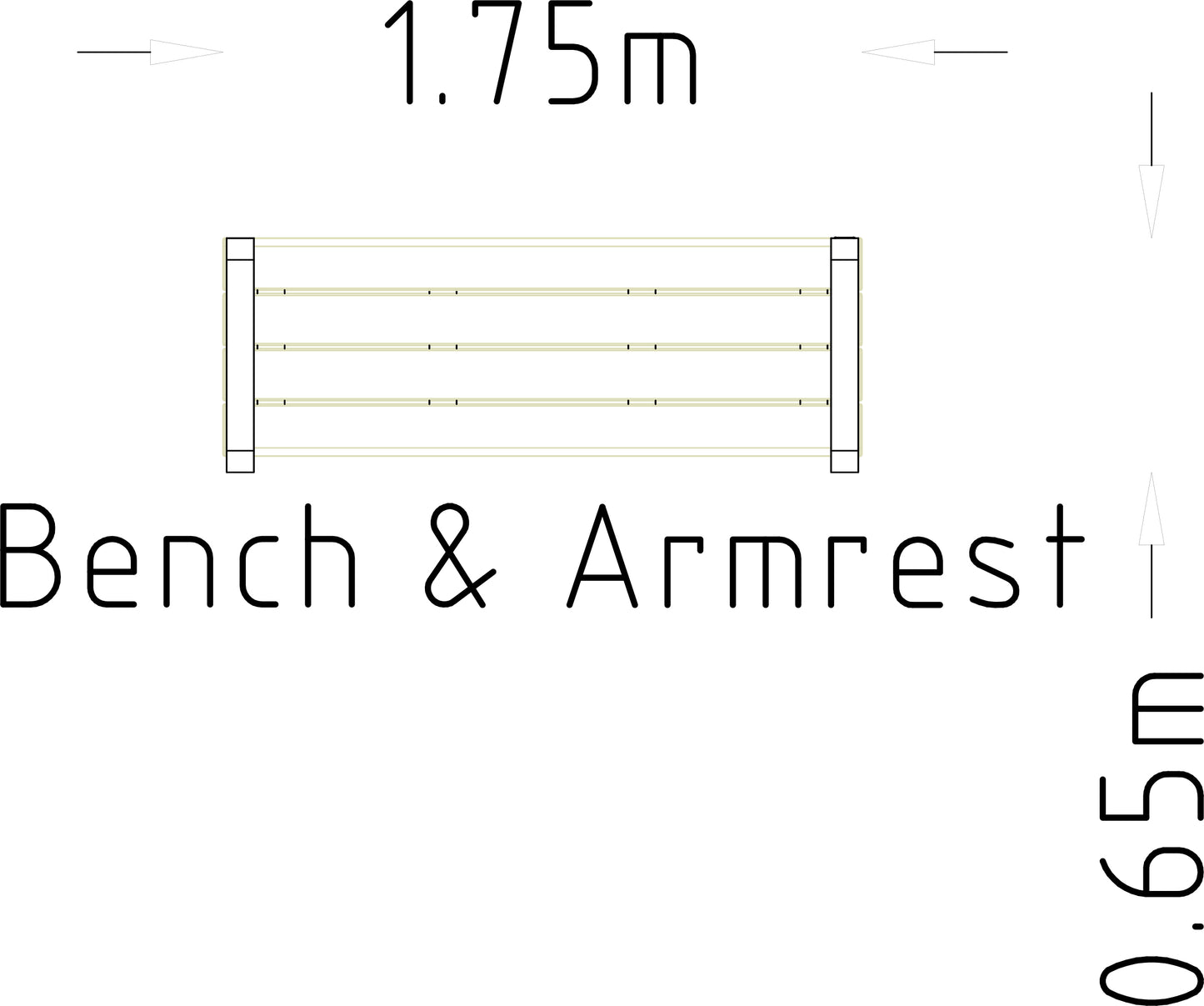 Parkbänk med armstöd Rosenlund