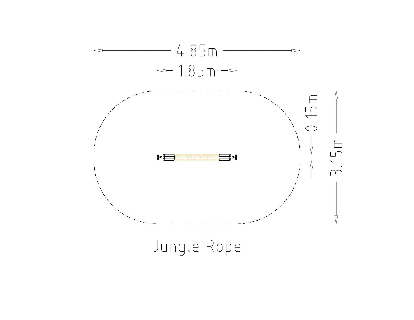 Slackline Djungelrep 2 m