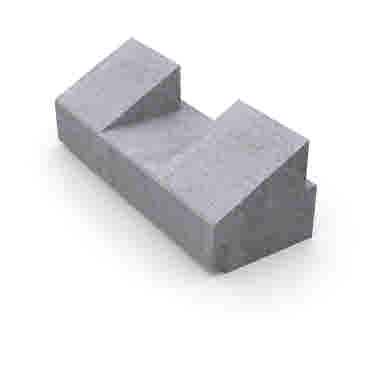 Rampblock 900 mm, naturgrå