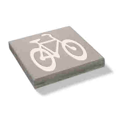 Symbolplattan 500x500x65, Cykel, Naturgrå