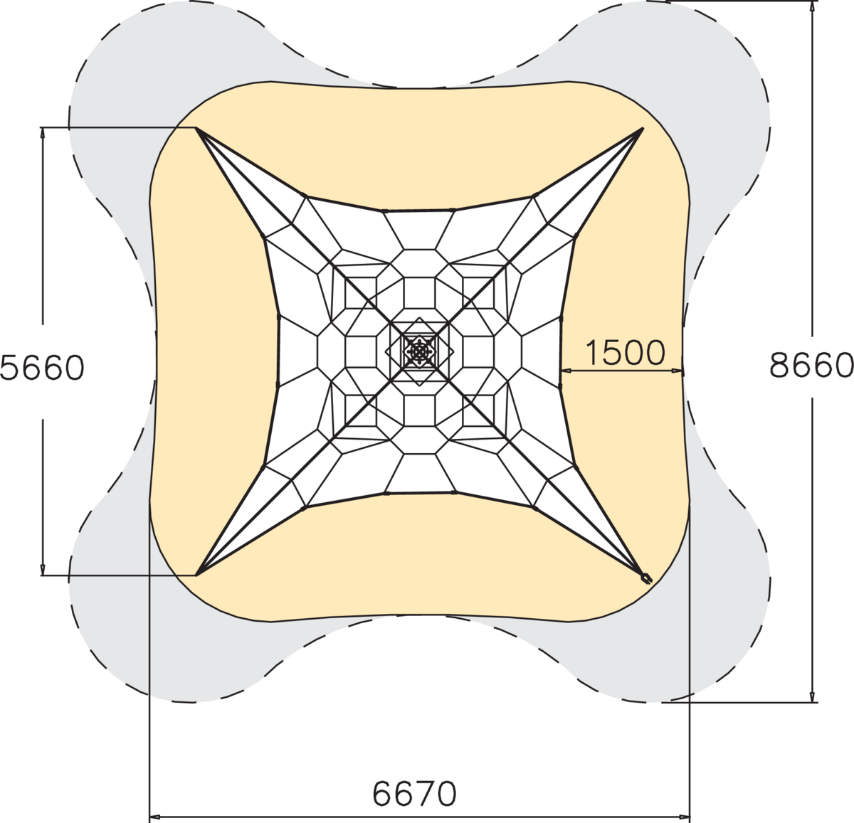 PYRAMID NET S BLÅ