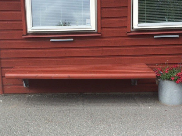 BOULEVARD BÄNK FÖR VÄGGMONTERING, SITS, RÖDBRUN
