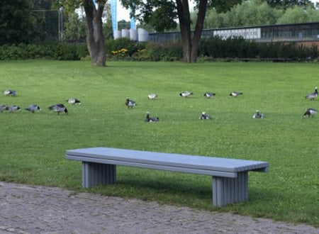 BOULEVARD BÄNK MED RIBBSITS, GRÅ