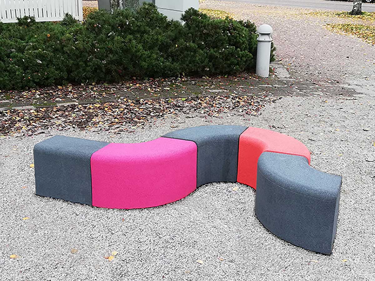 SOFTBLOCK BÅGE, 600X350X400 90°, GRÅ