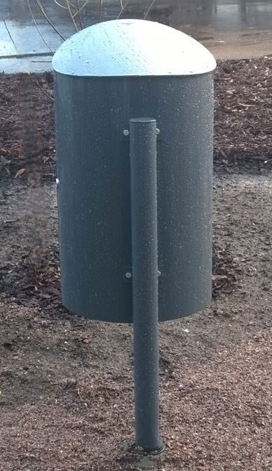 KITA SKRÄPKORG 60L GRÖN RAL6012, GALVANISERAD INNERBEHÅLLARE