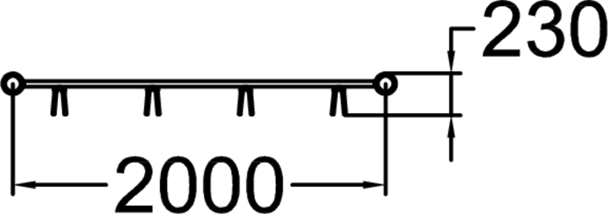 STRÖGET CYKELSTÄLL, ENKELSIDIGT, H=600 MM, 1