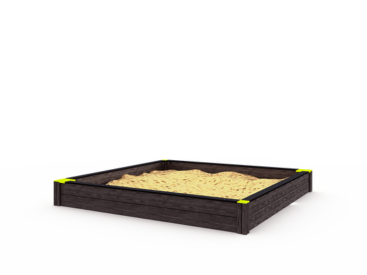 SANDLÅDA 2500 X 2500 MM, MÖRKBRUN/LIME