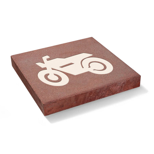 Symbolplattan 500x500x65, Motorcykel, Karminröd