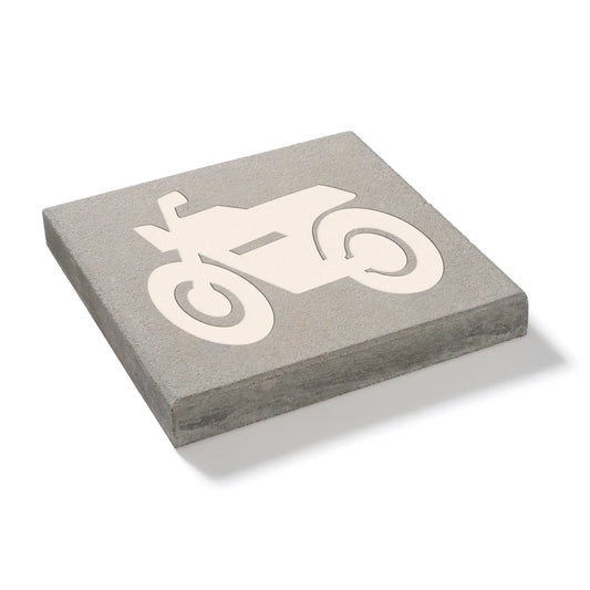 Symbolplattan 500x500x65, Motorcykel, Naturgrå