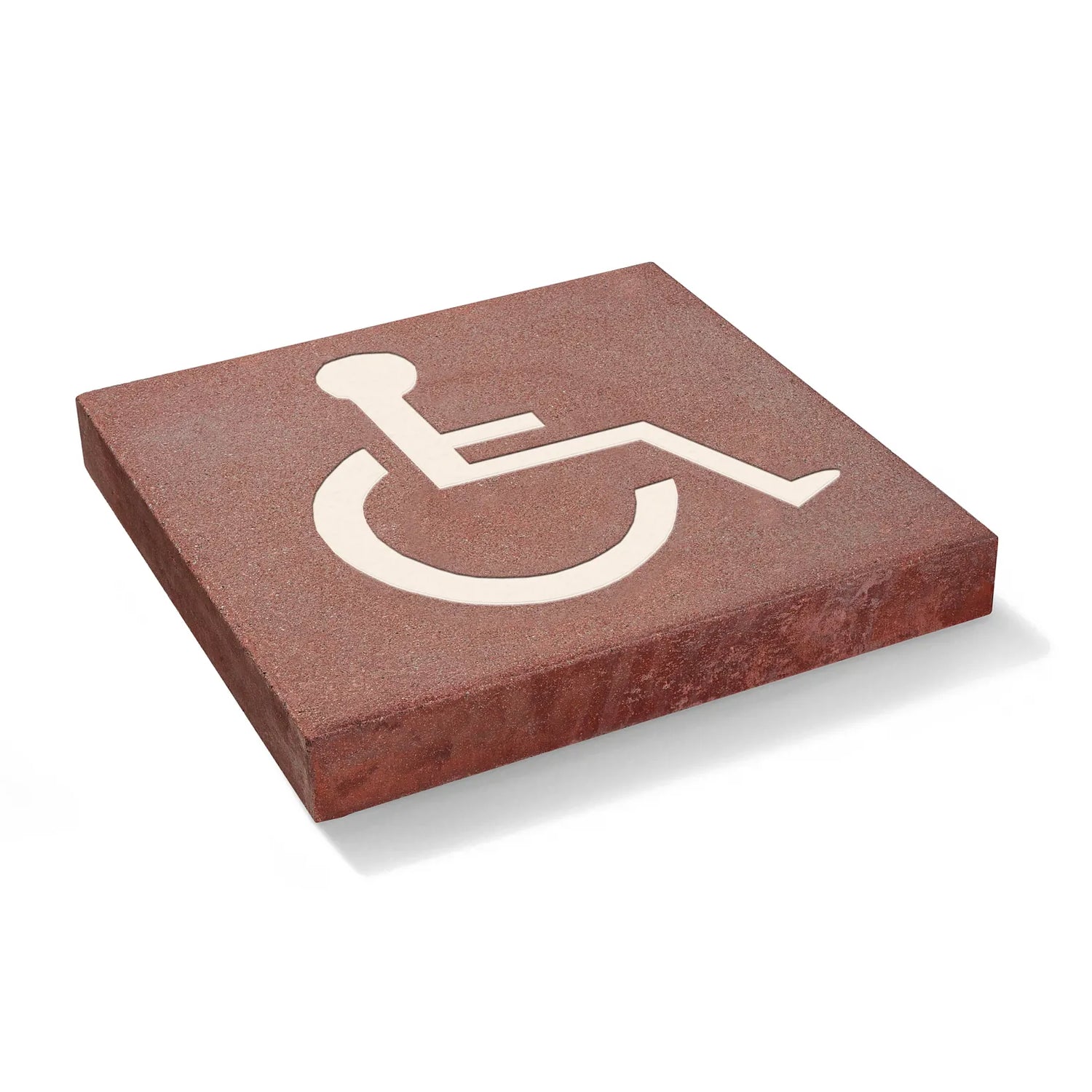 Symbolplattan 500x500x65, Rullstol, Karminröd