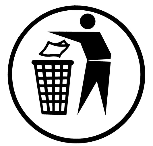 Dekal Symbol Papperskorg