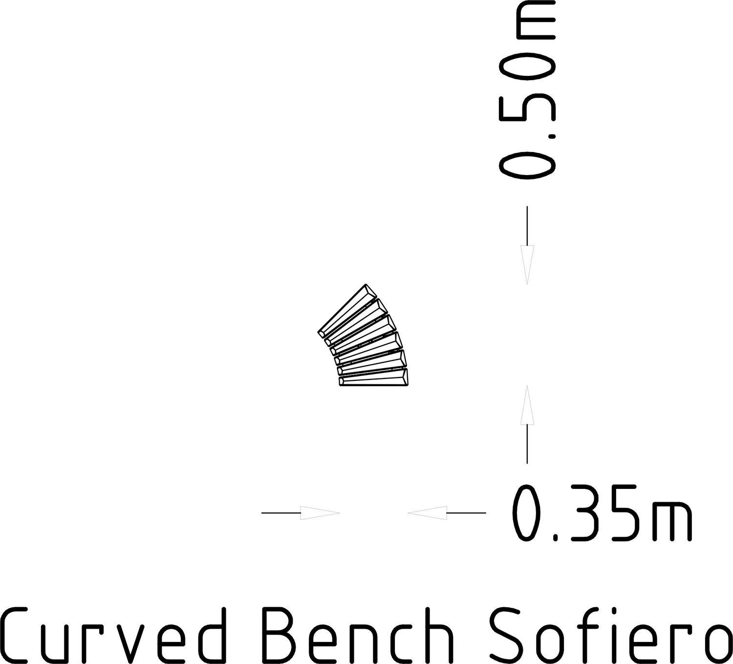 Svängd bänk 45° Sofiero