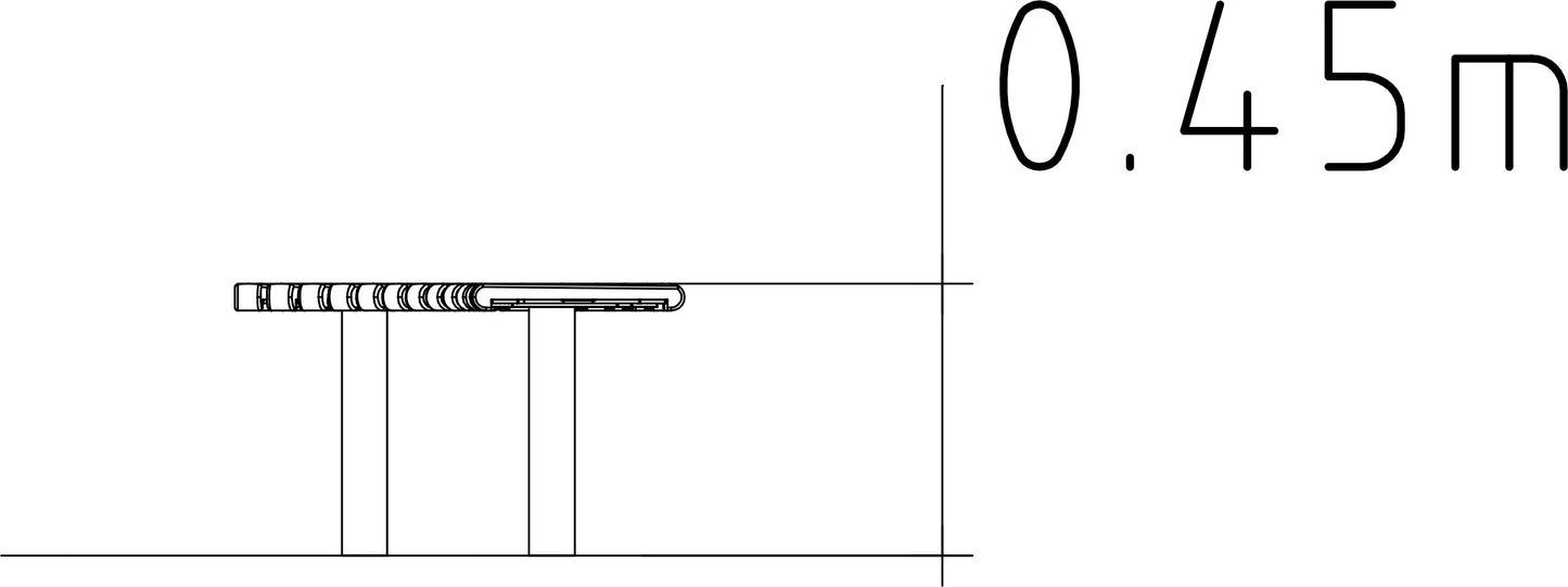 Svängd bänk 90° Sofiero
