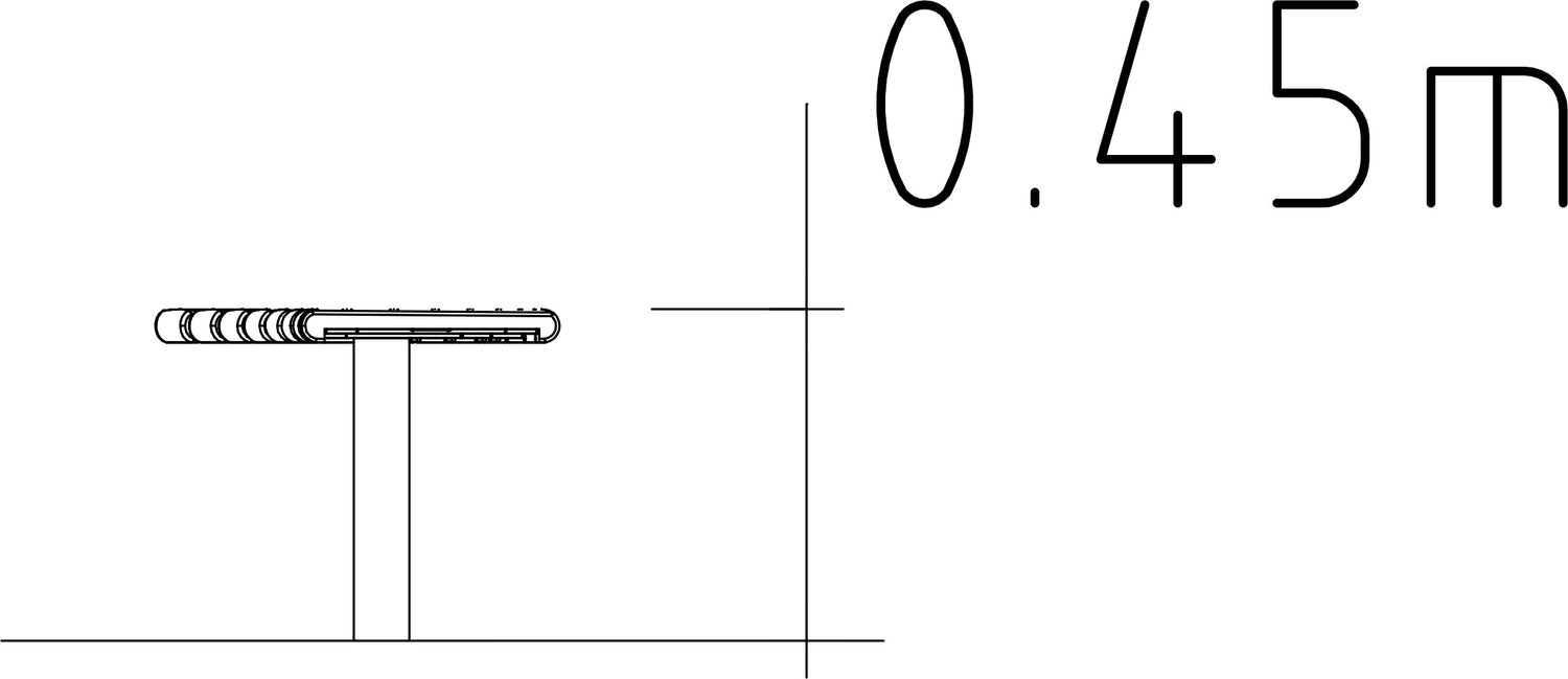 Svängd bänk 45° Sofiero