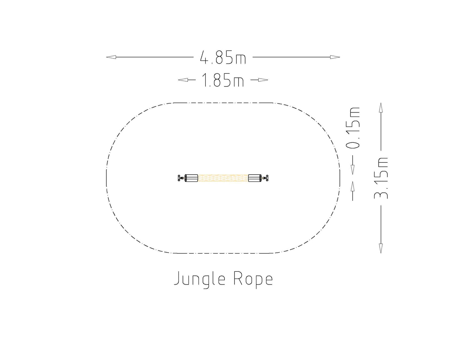 Slackline Djungelrep 2 m