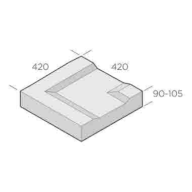 Ränndal Munk 420x420x90-105, Typ L