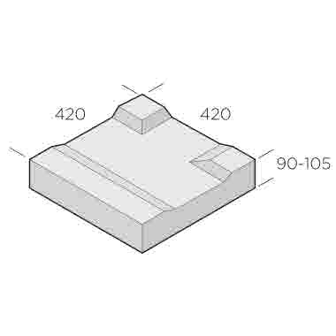 Ränndal Munk 420x420x90-105, Typ T