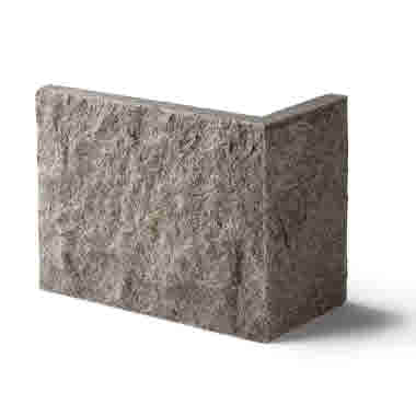 Murbeklädnad Bohus grå,  hörn, råkilad front, 200-400x400x30